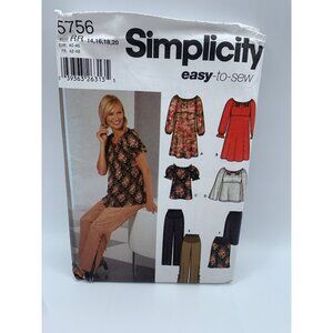Simplicity Misses Dress Shirt Pants Skirt Sewing Pattern sz 14-20 5756 - uncut